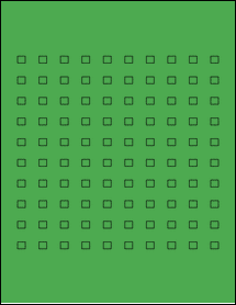 Sheet of 0.28" x 0.25" True Green labels