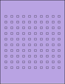 Sheet of 0.28" x 0.25" True Purple labels