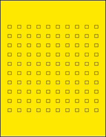 Sheet of 0.28" x 0.25" True Yellow labels