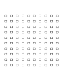 Sheet of 0.28" x 0.25" Aggressive White Matte labels