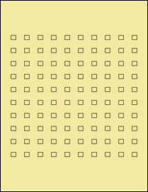 Sheet of 0.28" x 0.25" Pastel Yellow labels
