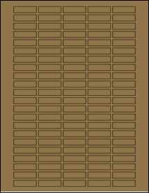 Sheet of 1.3" x 0.35" Brown Kraft labels