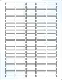 Sheet of 1.3" x 0.35" Clear Gloss Inkjet labels