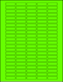 Sheet of 1.3" x 0.35" Fluorescent Green labels