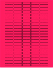 Sheet of 1.3" x 0.35" Fluorescent Pink labels