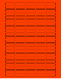 Sheet of 1.3" x 0.35" Fluorescent Red labels