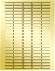 Sheet of 1.3" x 0.35" Gold Foil Laser labels