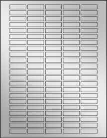 Sheet of 1.3" x 0.35" Silver Foil Laser labels