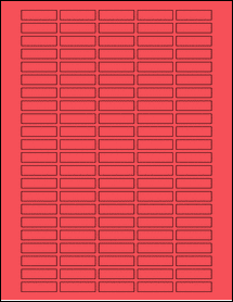 Sheet of 1.3" x 0.35" True Red labels