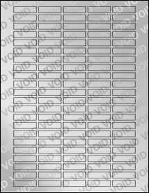 Sheet of 1.3" x 0.35" Void Silver Polyester labels