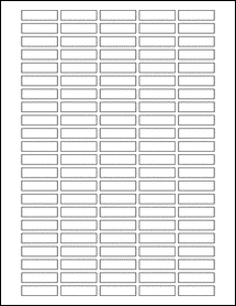 Sheet of 1.3" x 0.35" Removable White Matte labels