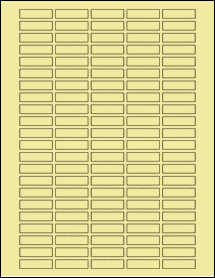 Sheet of 1.3" x 0.35" Pastel Yellow labels