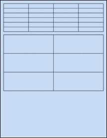 Sheet of 2" x 0.375" Pastel Blue labels