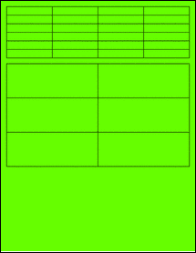 Sheet of 2" x 0.375" Fluorescent Green labels
