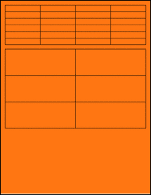 Sheet of 2" x 0.375" Fluorescent Orange labels