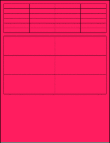 Sheet of 2" x 0.375" Fluorescent Pink labels