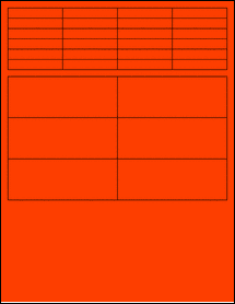 Sheet of 2" x 0.375" Fluorescent Red labels
