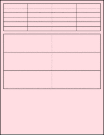 Sheet of 2" x 0.375" Pastel Pink labels