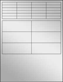 Sheet of 2" x 0.375" Silver Foil Inkjet labels