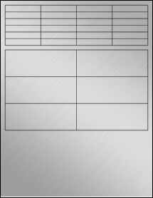 Sheet of 2" x 0.375" Weatherproof Silver Polyester Laser labels