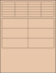 Sheet of 2" x 0.375" Light Tan labels