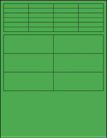 Sheet of 2" x 0.375" True Green labels