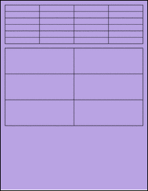 Sheet of 2" x 0.375" True Purple labels