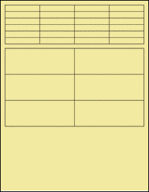 Sheet of 2" x 0.375" Pastel Yellow labels
