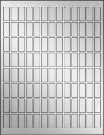 Sheet of 0.5" x 1.13" Silver Foil Laser labels