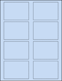 Sheet of 3.4375" x 2.4375" Pastel Blue labels