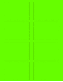 Sheet of 3.4375" x 2.4375" Fluorescent Green labels