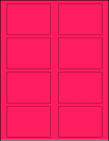 Sheet of 3.4375" x 2.4375" Fluorescent Pink labels