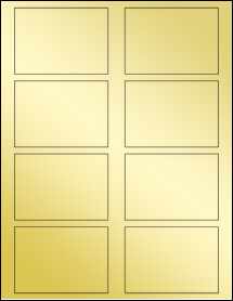 Sheet of 3.4375" x 2.4375" Gold Foil Inkjet labels
