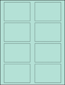 Sheet of 3.4375" x 2.4375" Pastel Green labels