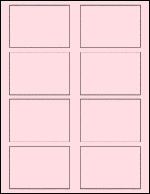 Sheet of 3.4375" x 2.4375" Pastel Pink labels