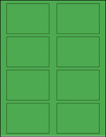 Sheet of 3.4375" x 2.4375" True Green labels
