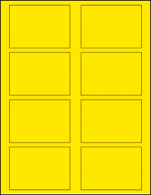 Sheet of 3.4375" x 2.4375" True Yellow labels
