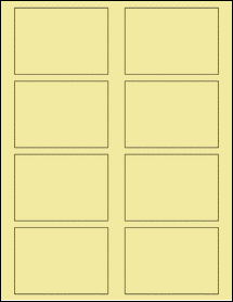 Sheet of 3.4375" x 2.4375" Pastel Yellow labels