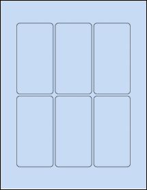 Sheet of 2.125" x 4.125" Pastel Blue labels