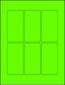 Sheet of 2.125" x 4.125" Fluorescent Green labels