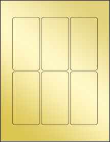 Sheet of 2.125" x 4.125" Gold Foil Laser labels