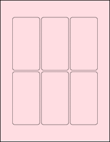 Sheet of 2.125" x 4.125" Pastel Pink labels