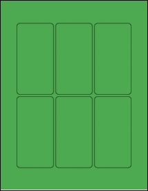 Sheet of 2.125" x 4.125" True Green labels