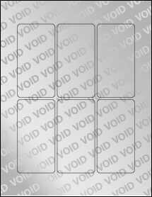 Sheet of 2.125" x 4.125" Void Silver Polyester labels