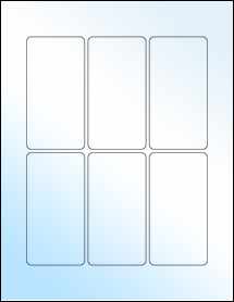 Sheet of 2.125" x 4.125" White Gloss Inkjet labels
