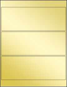 Sheet of 8.25" x 3" Gold Foil Laser labels