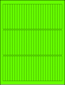 Sheet of 0.3125" x 3.25" Fluorescent Green labels