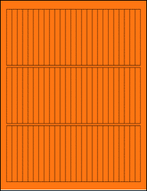 Sheet of 0.3125" x 3.25" Fluorescent Orange labels