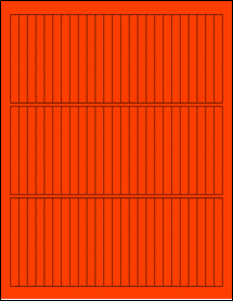 Sheet of 0.3125" x 3.25" Fluorescent Red labels