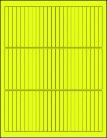 Sheet of 0.3125" x 3.25" Fluorescent Yellow labels